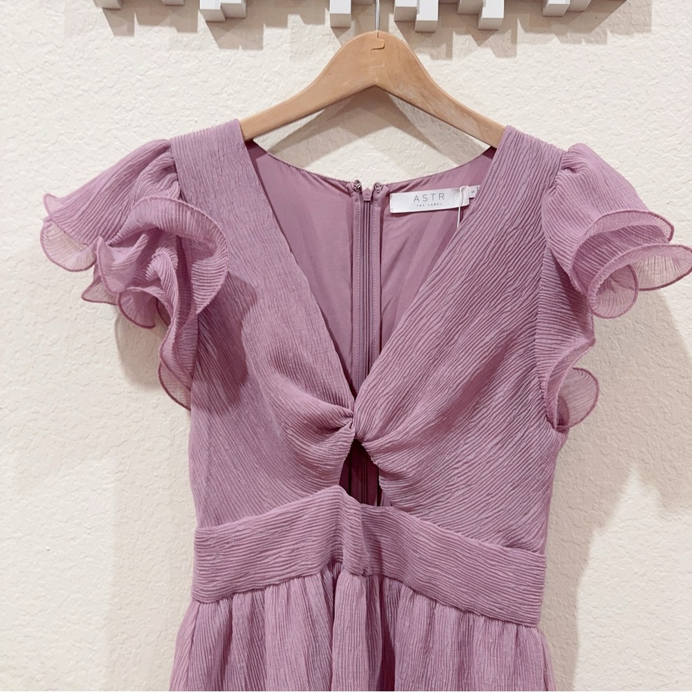 ASTR Emporia Purple Pleated Tiered Midi Dress Size Small NWT - Picture 6 of 10